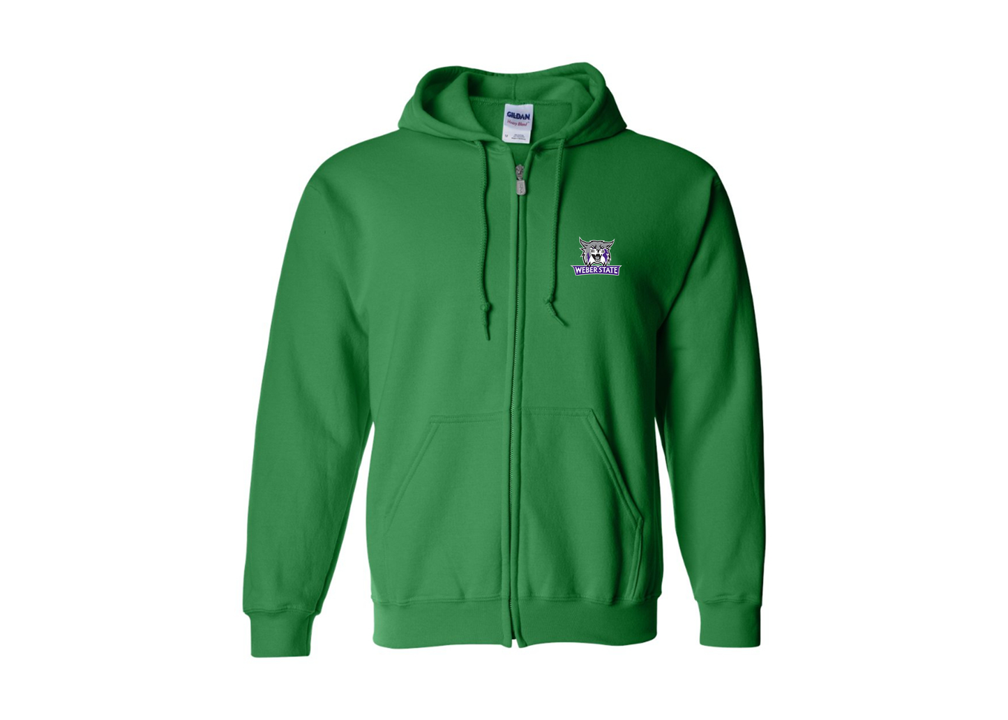Men's Weber State Wildcats Gildan  Heavy Blend Full Zip Hooded Sweatshirt