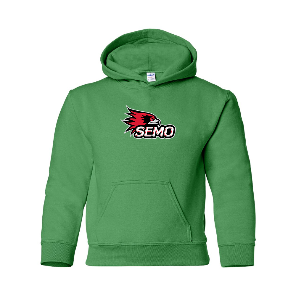 Youth SEMO Redhawks Logo Gildan Heavy Blend  Hooded Sweatshirt
