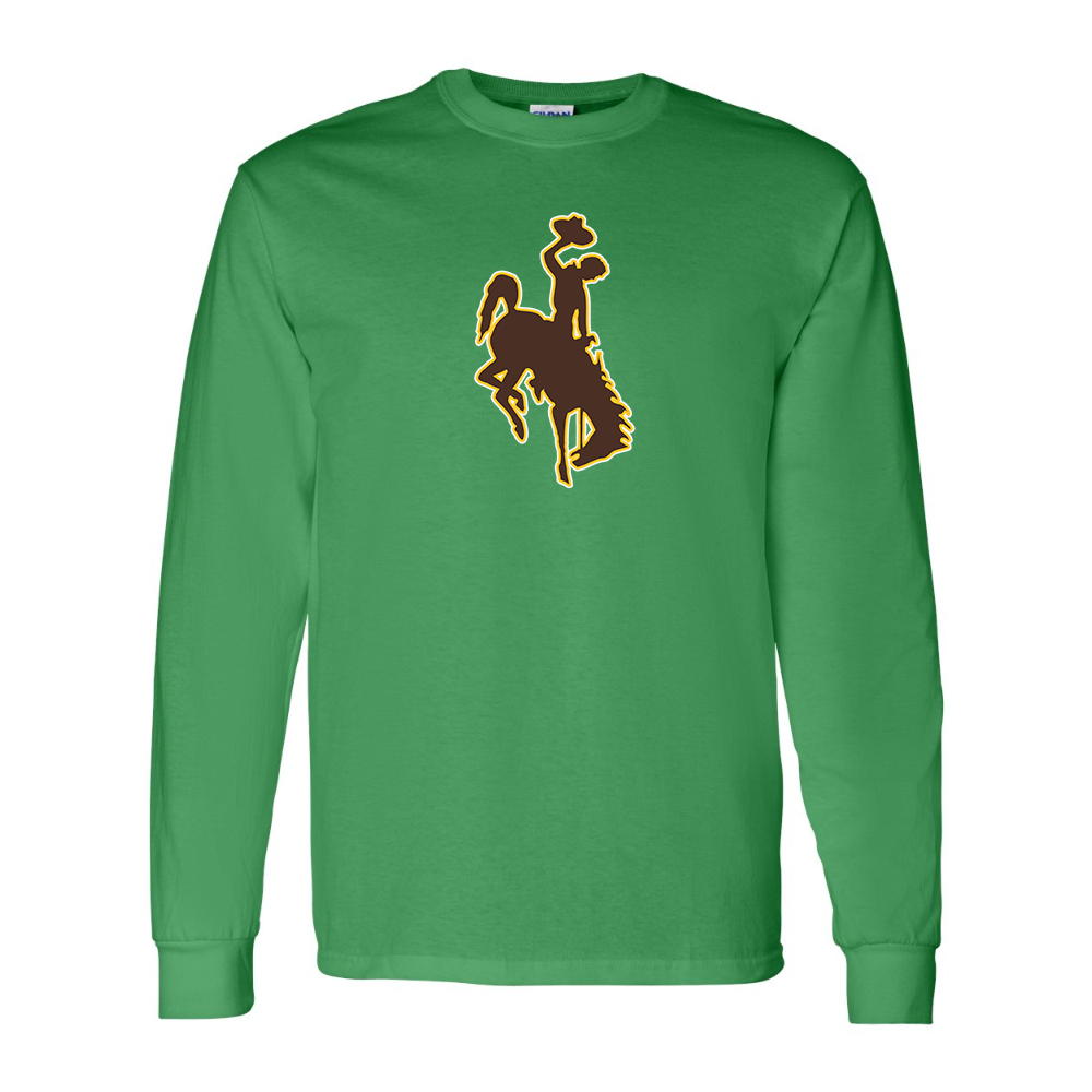 Men's Wyoming Cowboys Gildan Heavy Cotton Long Sleeve T-Shirt