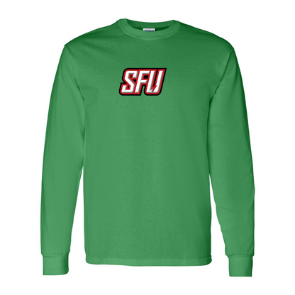 Men's Saint Francis Red Flash Logo Gildan Heavy Cotton Long Sleeve T-Shirt