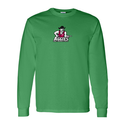 Men's Aggies New Mexico State Logo Gildan Heavy Cotton Long Sleeve T-Shirt