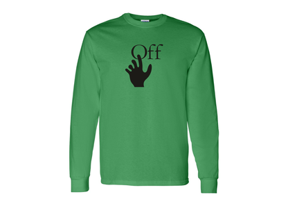 Men's Off-White Hand Gildan Heavy Cotton Long Sleeve T-Shirt