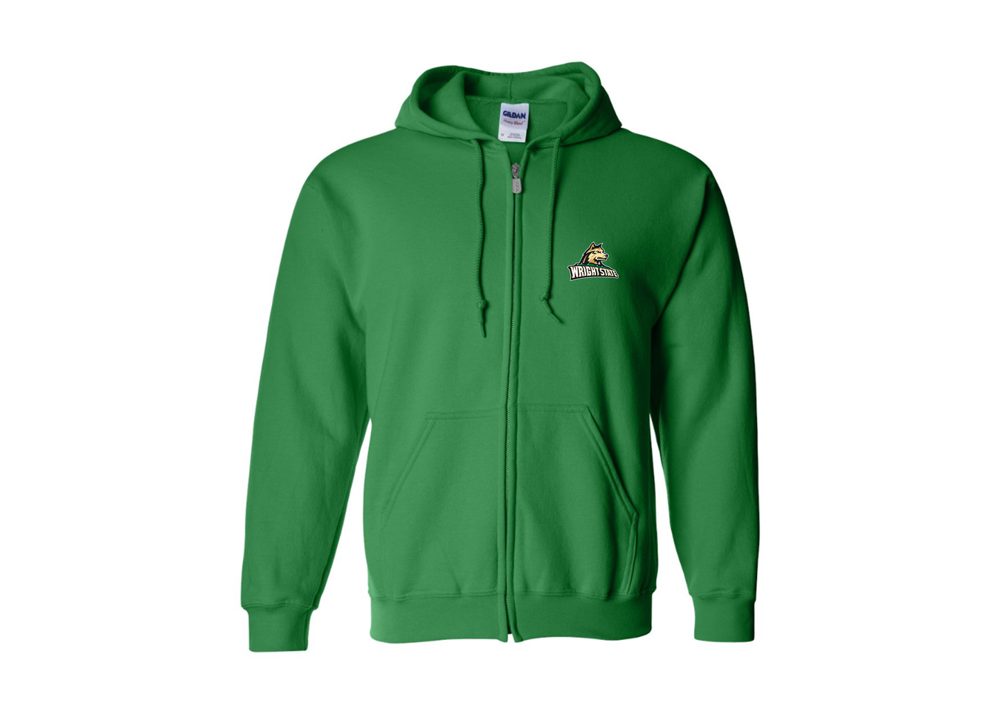 Men's Wright State Raiders Gildan  Heavy Blend Full Zip Hooded Sweatshirt