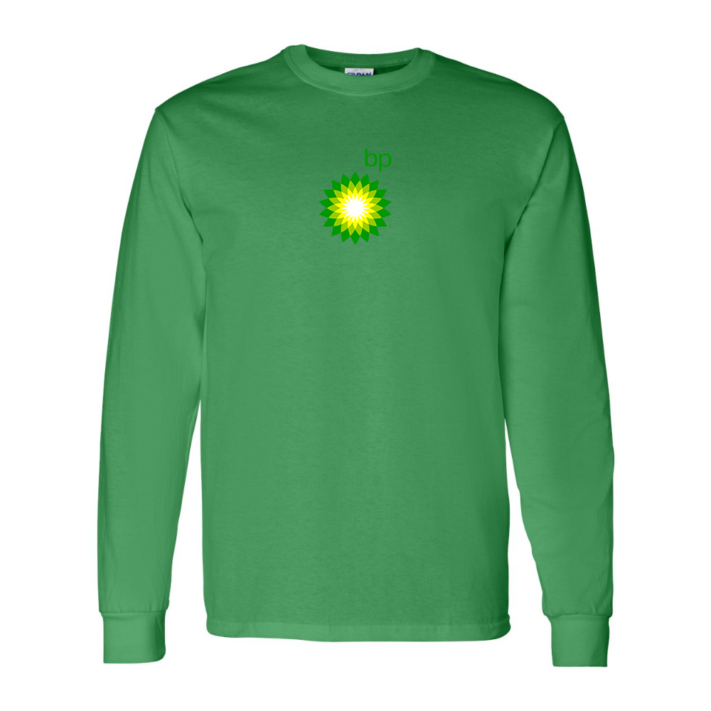 Men's BP Oil Logo Gildan Heavy Cotton Long Sleeve T-Shirt