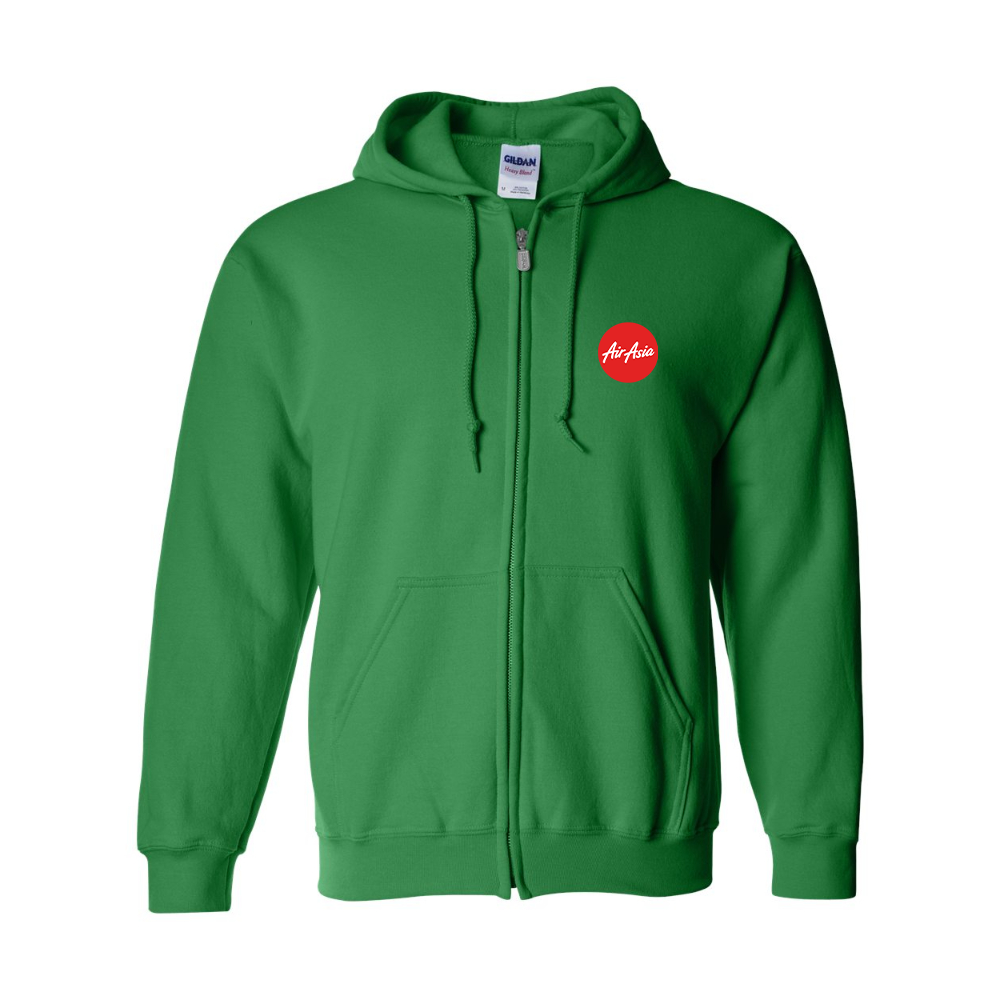 Men's Air Asia Logo Gildan  Heavy Blend Full Zip Hooded Sweatshirt