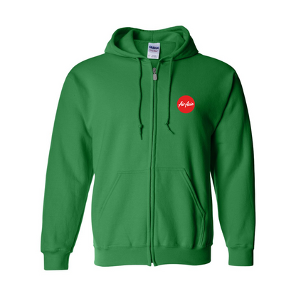 Men's Air Asia Logo Gildan  Heavy Blend Full Zip Hooded Sweatshirt