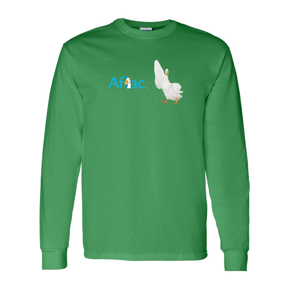 Men's Aflac Logo and Duck Gildan Heavy Cotton Long Sleeve T-Shirt