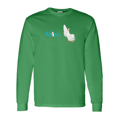 Men's Aflac Logo and Duck Gildan Heavy Cotton Long Sleeve T-Shirt
