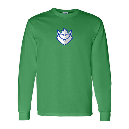 Men's Saint Louis Billikens Logo Gildan Heavy Cotton Long Sleeve T-Shirt