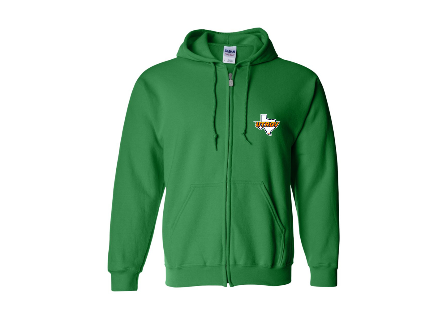 Men's UTRGV Vaqueros Gildan  Heavy Blend Full Zip Hooded Sweatshirt