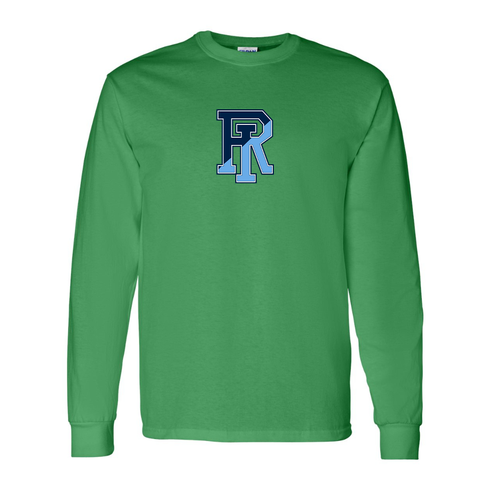 Men's Rhode Island Rams Logo Gildan Heavy Cotton Long Sleeve T-Shirt