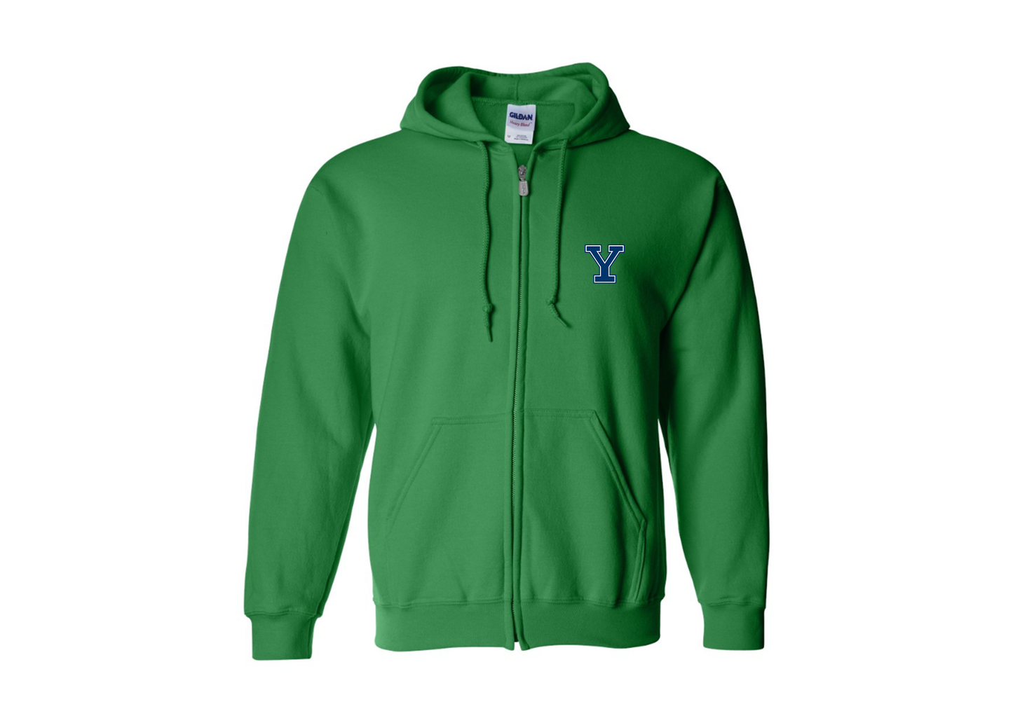 Men's Yale Bulldogs Gildan  Heavy Blend Full Zip Hooded Sweatshirt