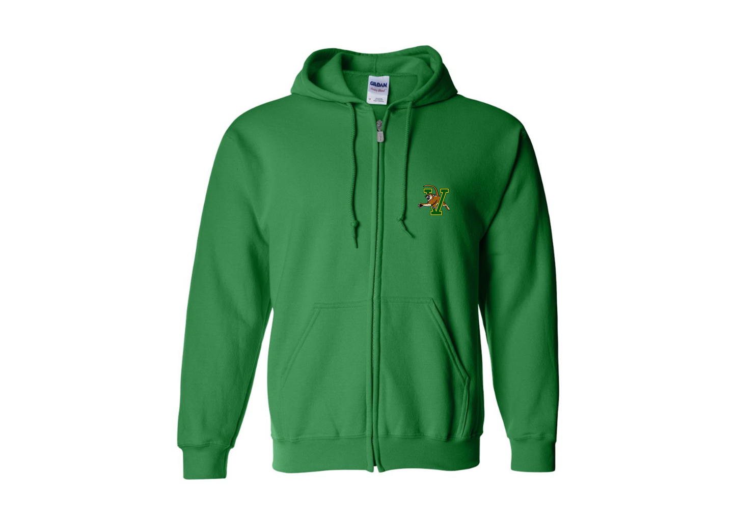 Men's Vermont Catamounts Gildan  Heavy Blend Full Zip Hooded Sweatshirt