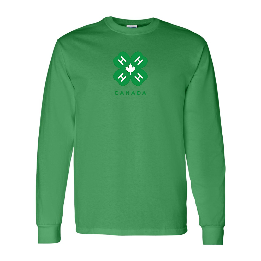 Men's 4H Canada Logo Gildan Heavy Cotton Long Sleeve T-Shirt
