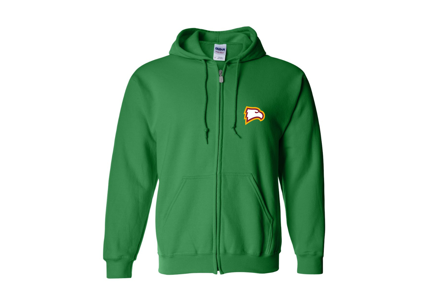 Men's Winthrop Eagles Gildan  Heavy Blend Full Zip Hooded Sweatshirt