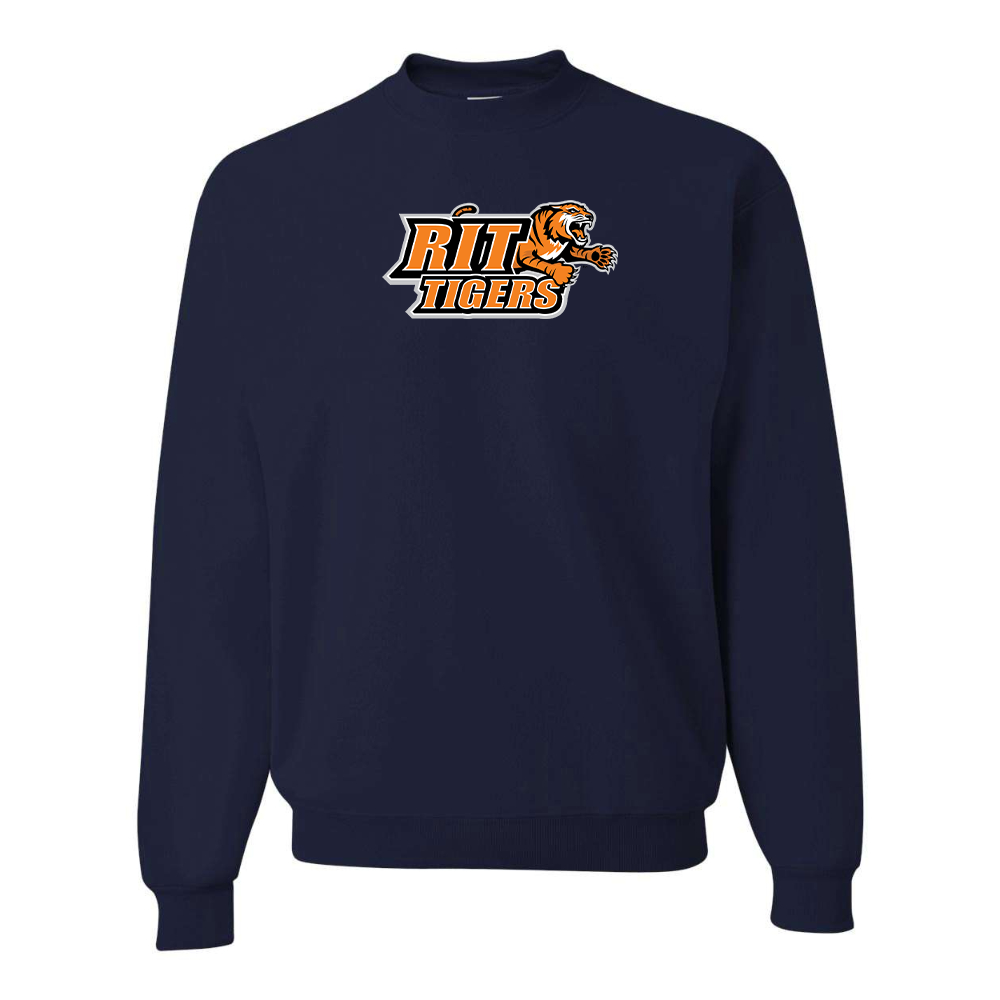 Men's RIT Tigers Logo  JERZEES NuBlend Crewneck Sweatshirt