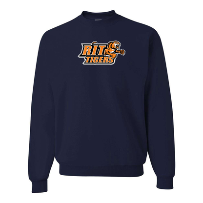 Men's RIT Tigers Logo  JERZEES NuBlend Crewneck Sweatshirt