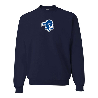 Men's Seton Hall Pirates Logo JERZEES NuBlend Crewneck Sweatshirt