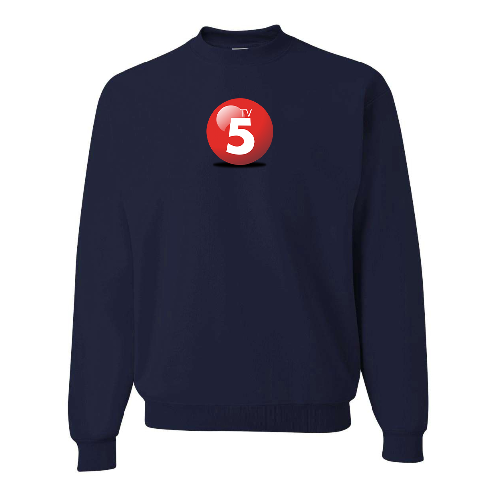 Men's ABC TV5 Logo  JERZEES NuBlend Crewneck Sweatshirt