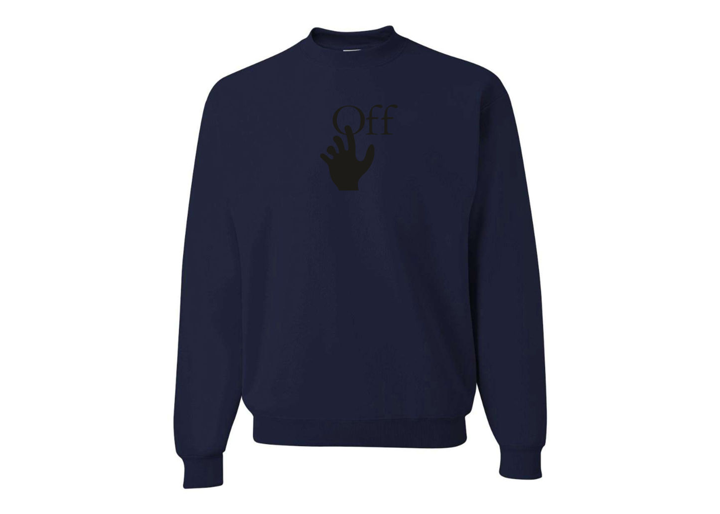 Men's Off-White Hand JERZEES NuBlend Crewneck Sweatshirt