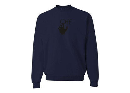 Men's Off-White Hand JERZEES NuBlend Crewneck Sweatshirt