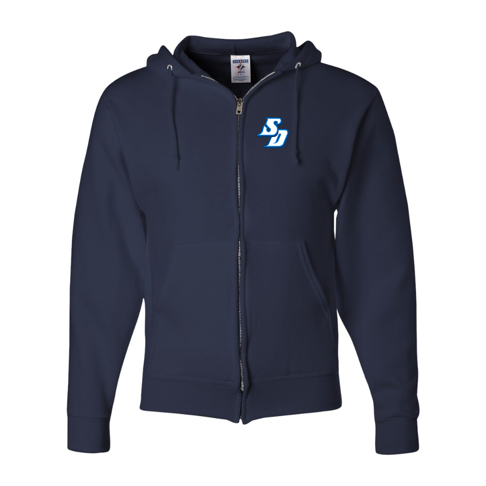 Men's San Diego Toreros Logo JERZEES NuBlend Full-Zip Hooded Sweatshirt