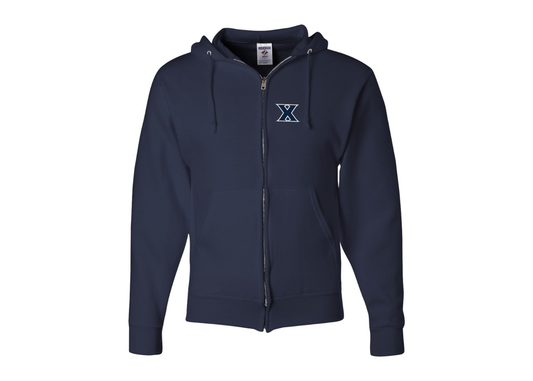 Men's Xavier Musketeers JERZEES NuBlend Full-Zip Hooded Sweatshirt
