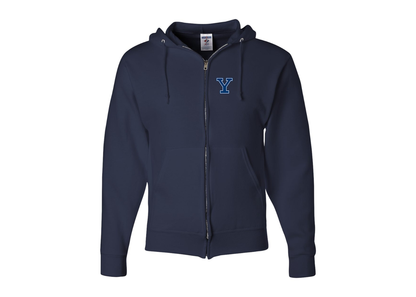 Men's Yale Bulldogs JERZEES NuBlend Full-Zip Hooded Sweatshirt