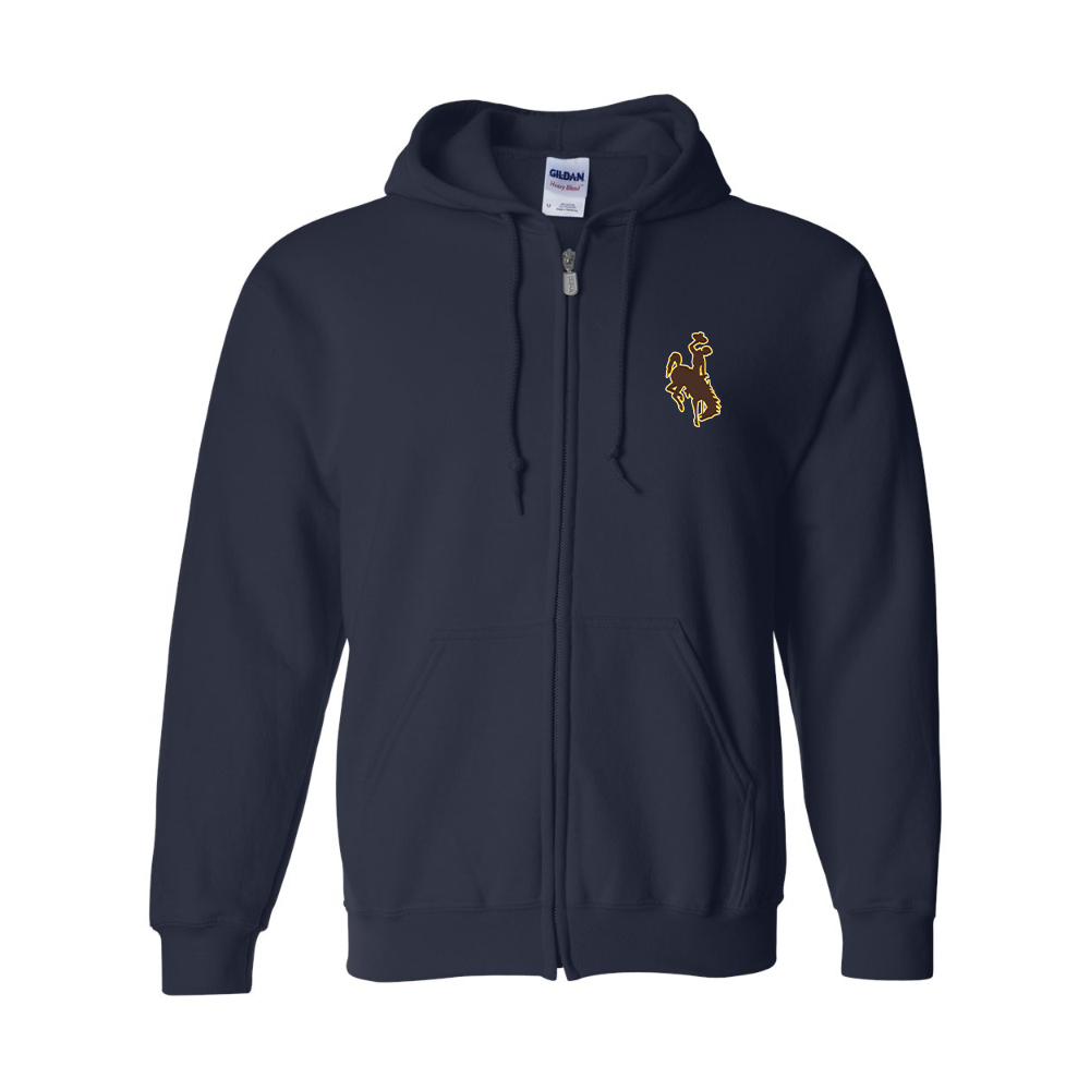 Men's Wyoming Cowboys JERZEES NuBlend Full-Zip Hooded Sweatshirt