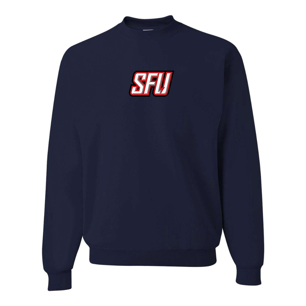 Men's Saint Francis Red Flash Logo JERZEES NuBlend Crewneck Sweatshirt