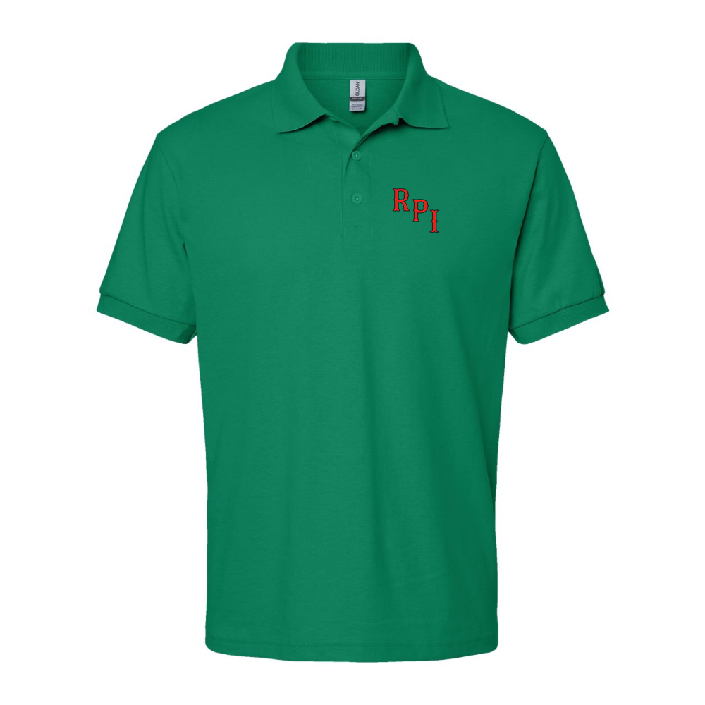 Men's RPI Engineers Logo Gildan Dry Blend Jersey Polo