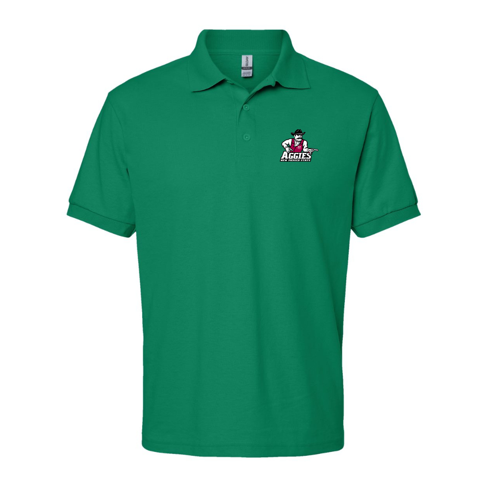 Men's Aggies New Mexico State Logo Gildan Dry Blend Jersey Polo