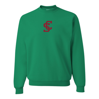 Men's Santa Clara Broncos Logo JERZEES NuBlend Crewneck Sweatshirt