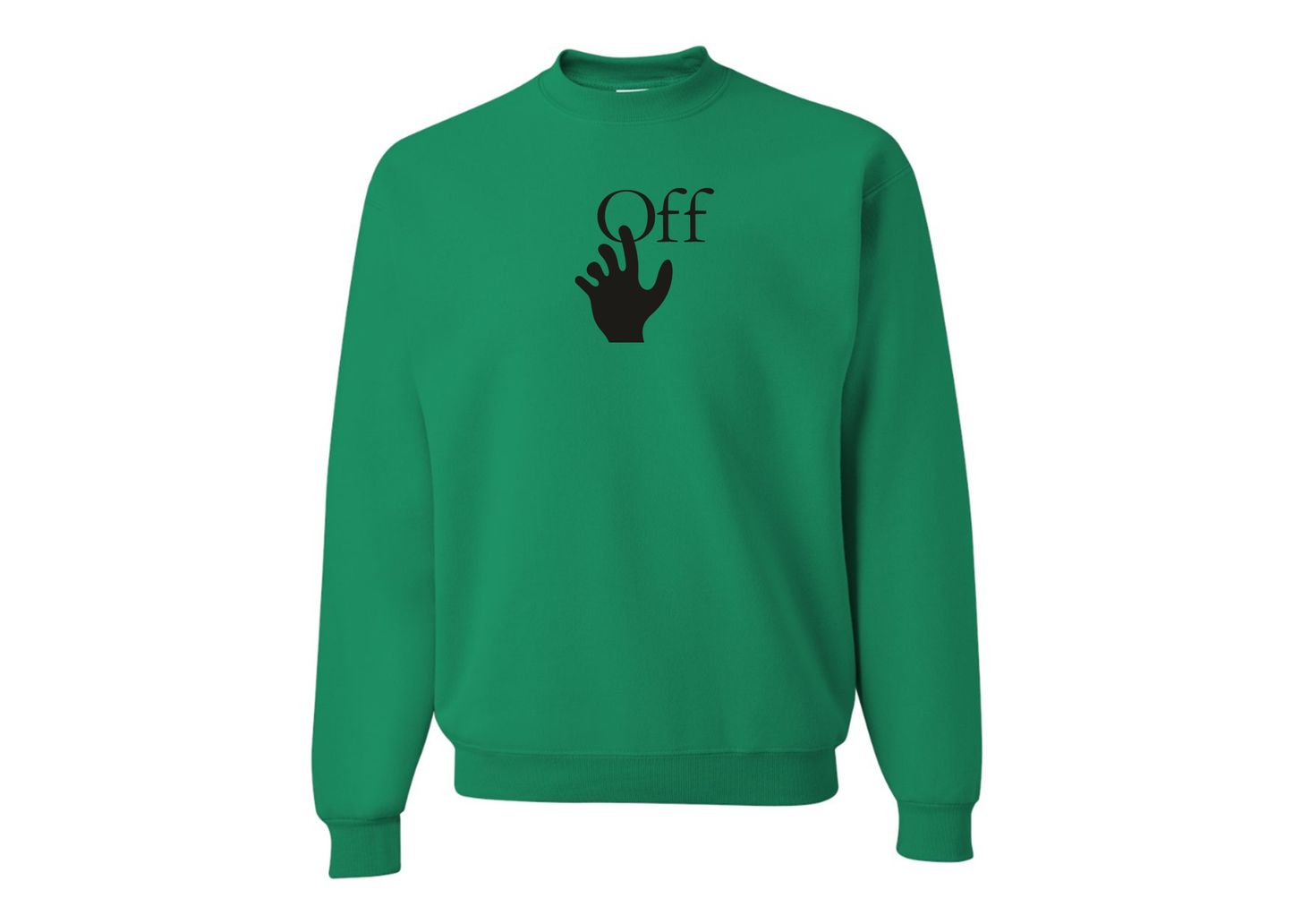 Men's Off-White Hand JERZEES NuBlend Crewneck Sweatshirt