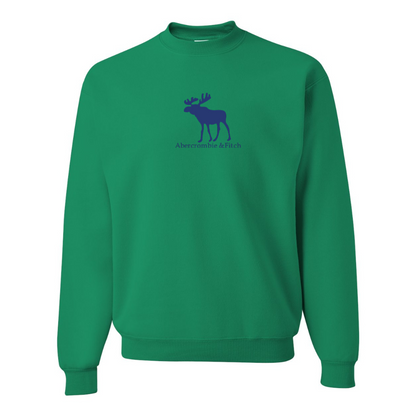 Men's Abercrombie & Fitch Moose Logo  JERZEES NuBlend Crewneck Sweatshirt