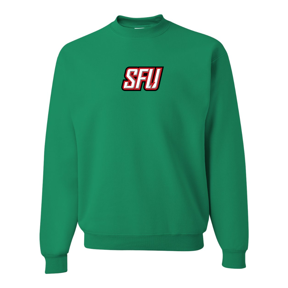 Men's Saint Francis Red Flash Logo JERZEES NuBlend Crewneck Sweatshirt