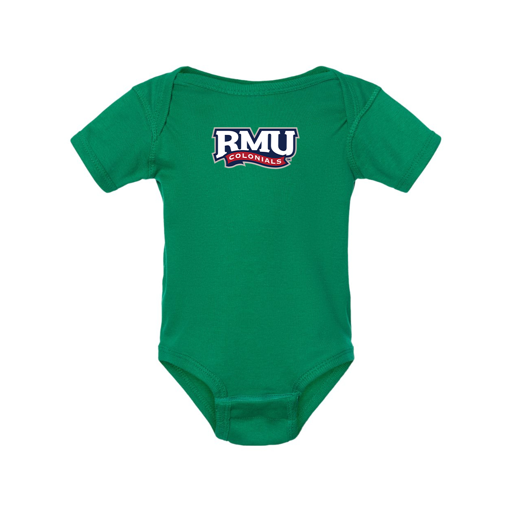 Robert Morris Colonials Logo  Rabbit Skins Infant Baby Rib Bodysuit