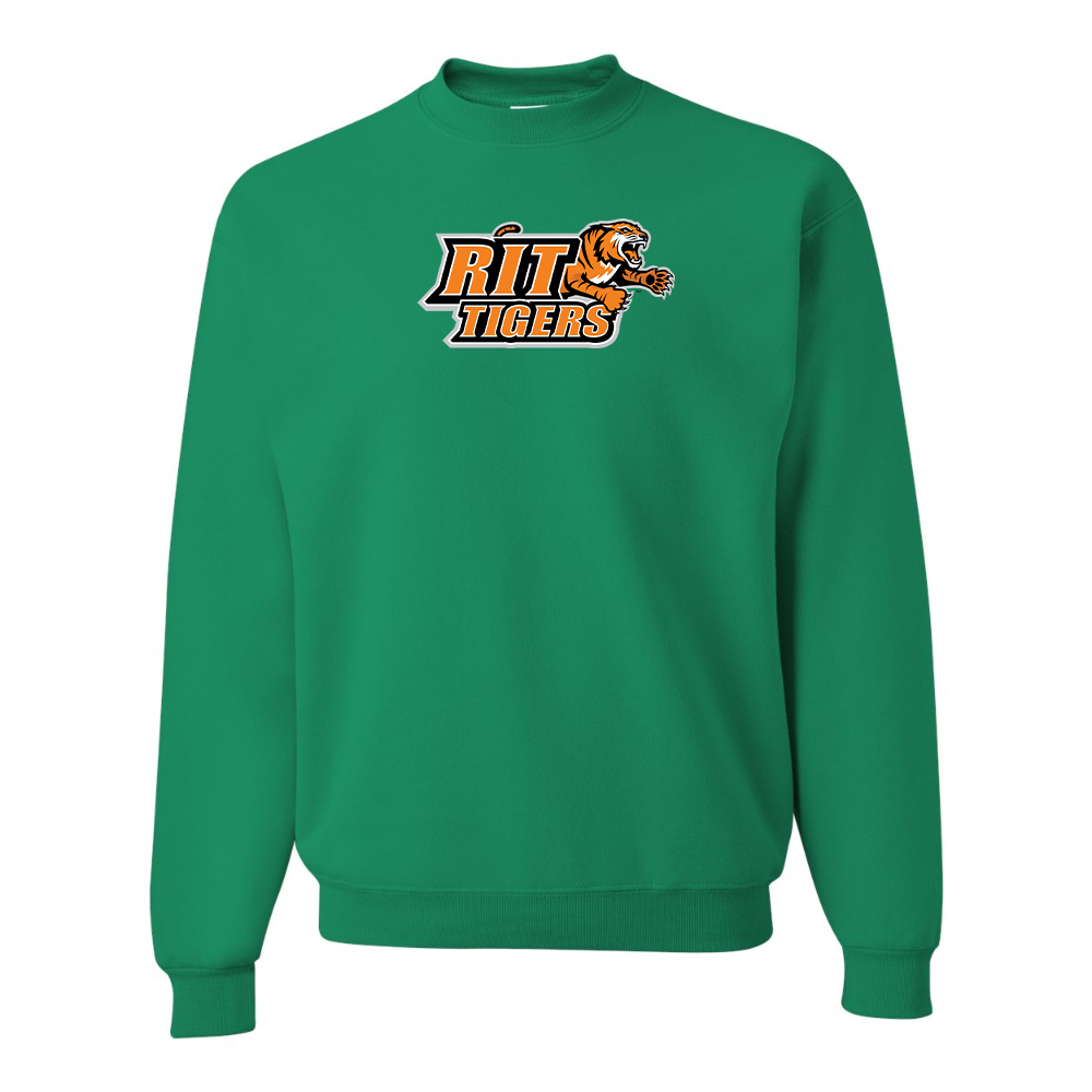 Men's RIT Tigers Logo  JERZEES NuBlend Crewneck Sweatshirt