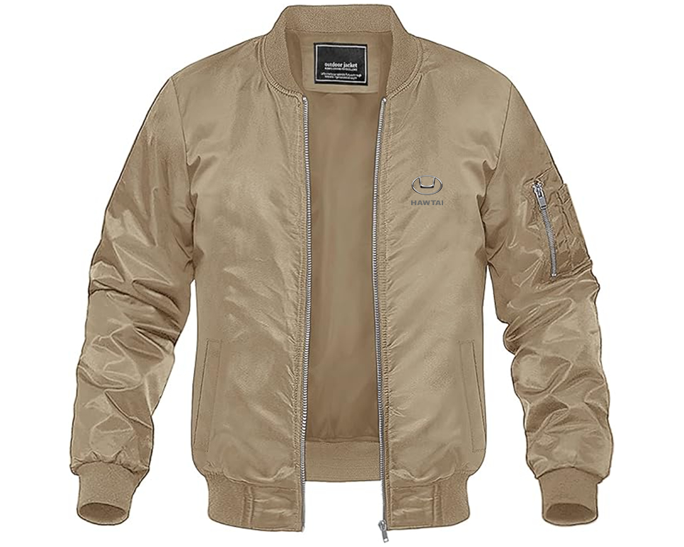 Men's Hawta Logo Lightweight Bomber Jacket Windbreaker Softshell Varsity Jacket Coat