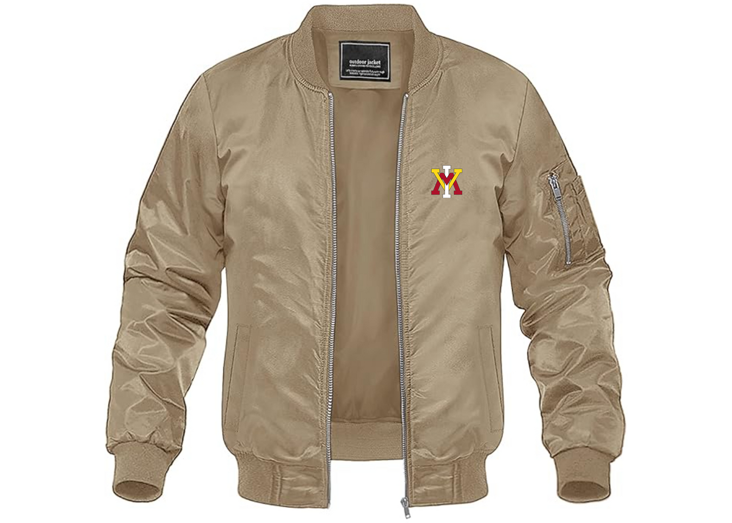 Men's VMI Keydets Lightweight Bomber Jacket Windbreaker Softshell Varsity Jacket Coat