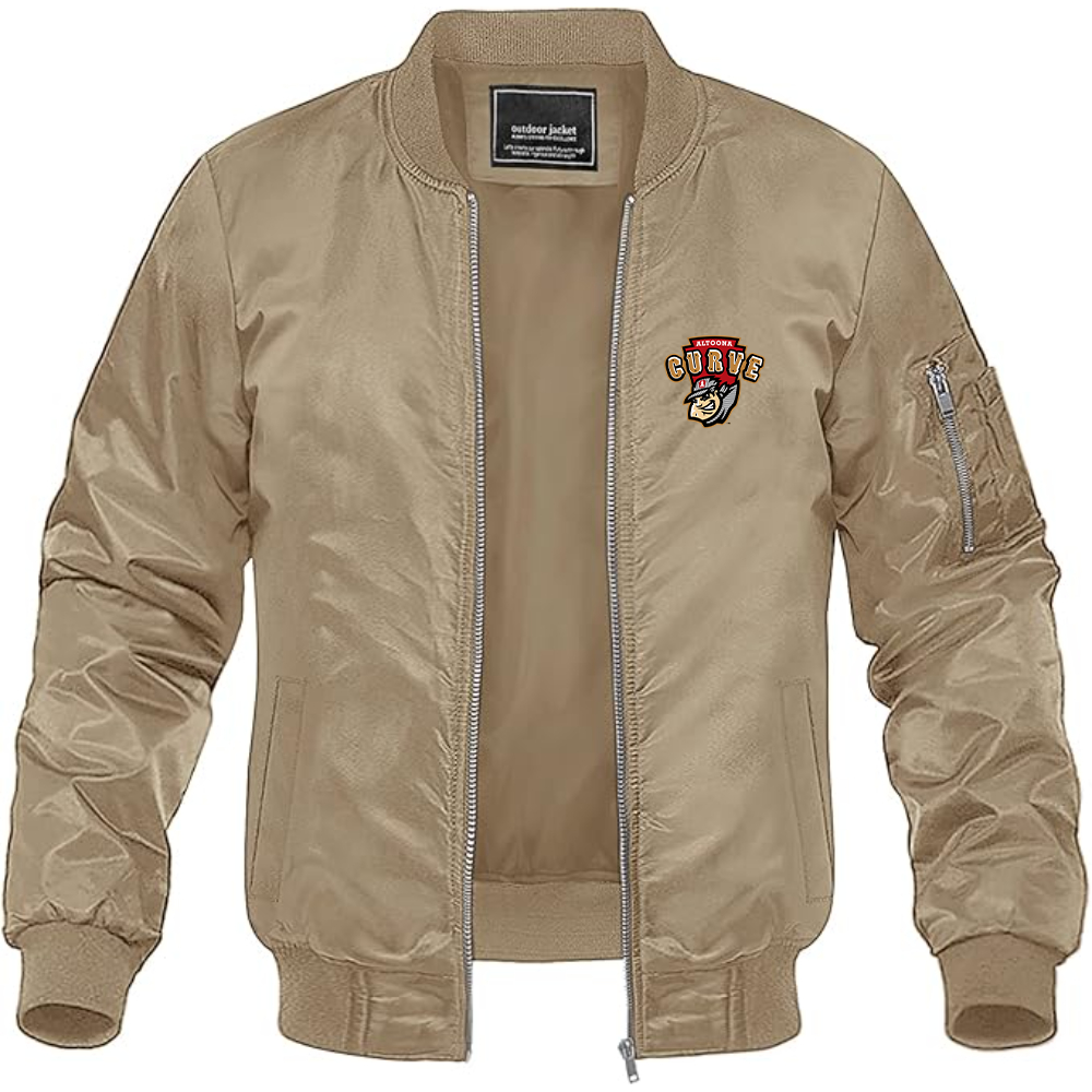 Men's Altoona Curve Logo Lightweight Bomber Jacket Windbreaker Softshell Varsity Jacket Coat