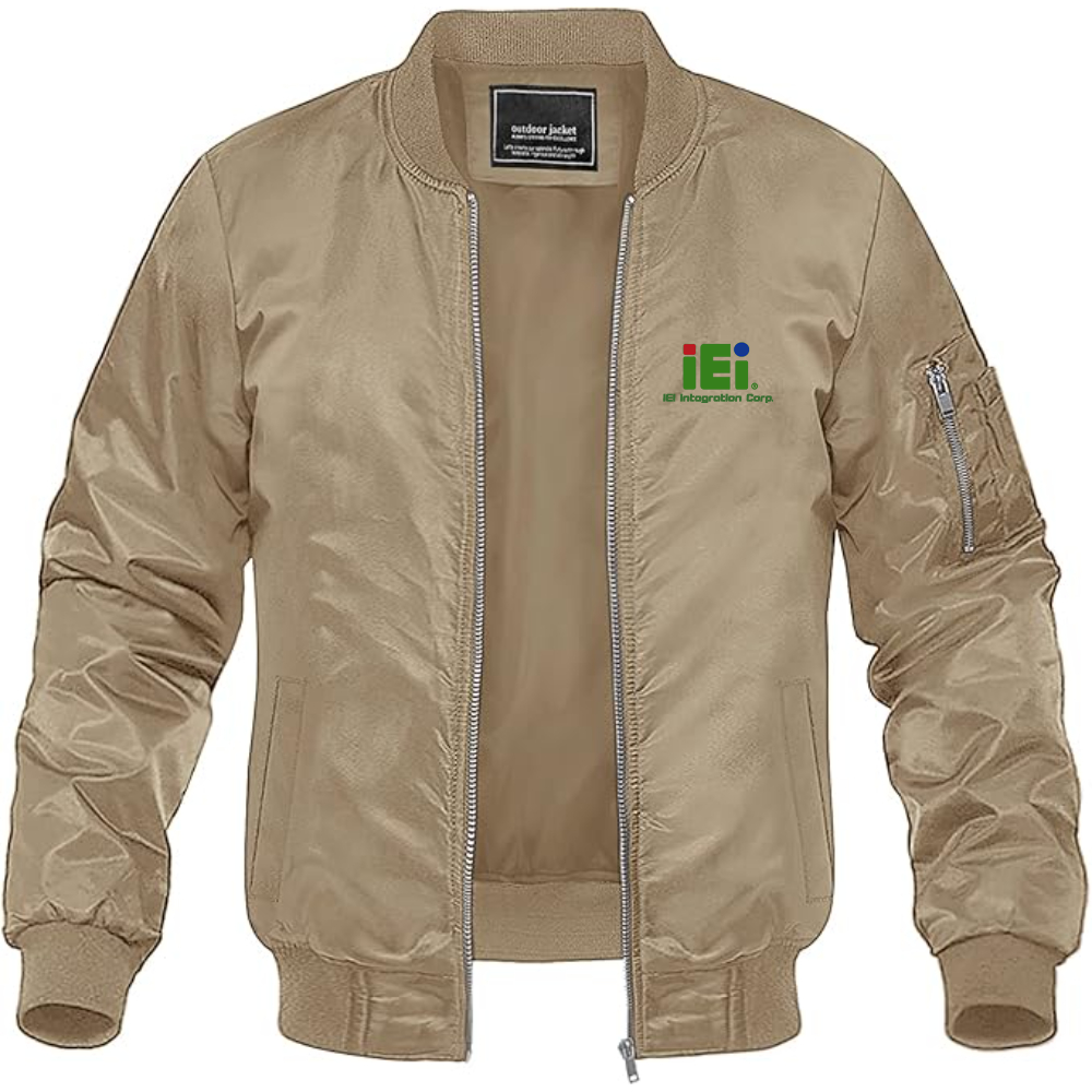 Men's IEI Logo Lightweight Bomber Jacket Windbreaker Softshell Varsity Jacket Coat