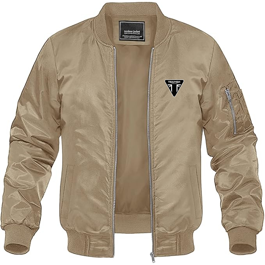 Men's Triumph Logo Lightweight Bomber Jacket Windbreaker Softshell Varsity Jacket Coat