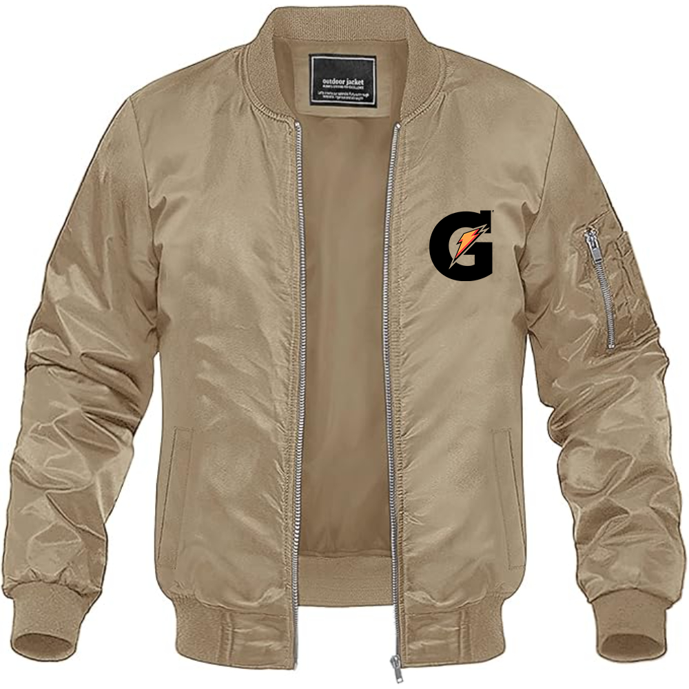 Men's Gatorade Logo Lightweight Bomber Jacket Windbreaker Softshell Varsity Jacket Coat
