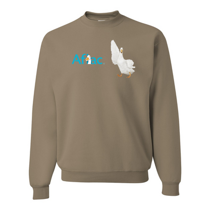Men's Aflac Logo and Duck JERZEES NuBlend Crewneck Sweatshirt
