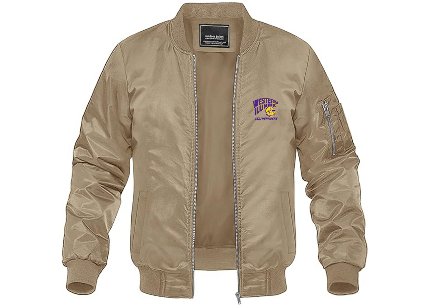 Men's Western Illinois Leathernecks Lightweight Bomber Jacket Windbreaker Softshell Varsity Jacket Coat