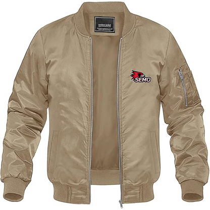 Men's SEMO Redhawks Logo Lightweight Bomber Jacket Windbreaker Softshell Varsity Jacket Coat