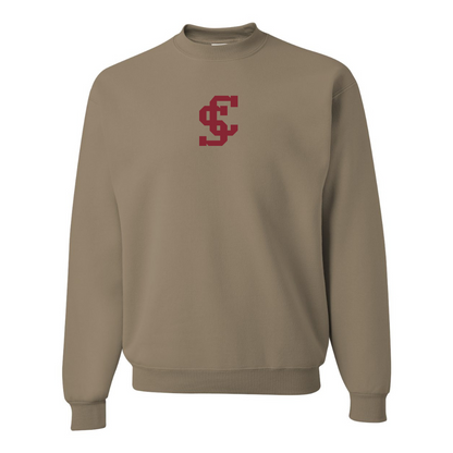 Men's Santa Clara Broncos Logo JERZEES NuBlend Crewneck Sweatshirt