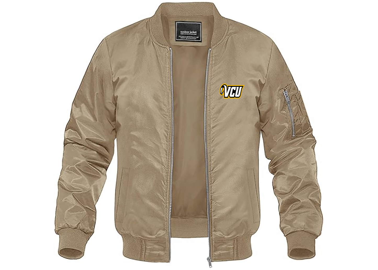 Men's Virginia Commonwealth Rams Lightweight Bomber Jacket Windbreaker Softshell Varsity Jacket Coat