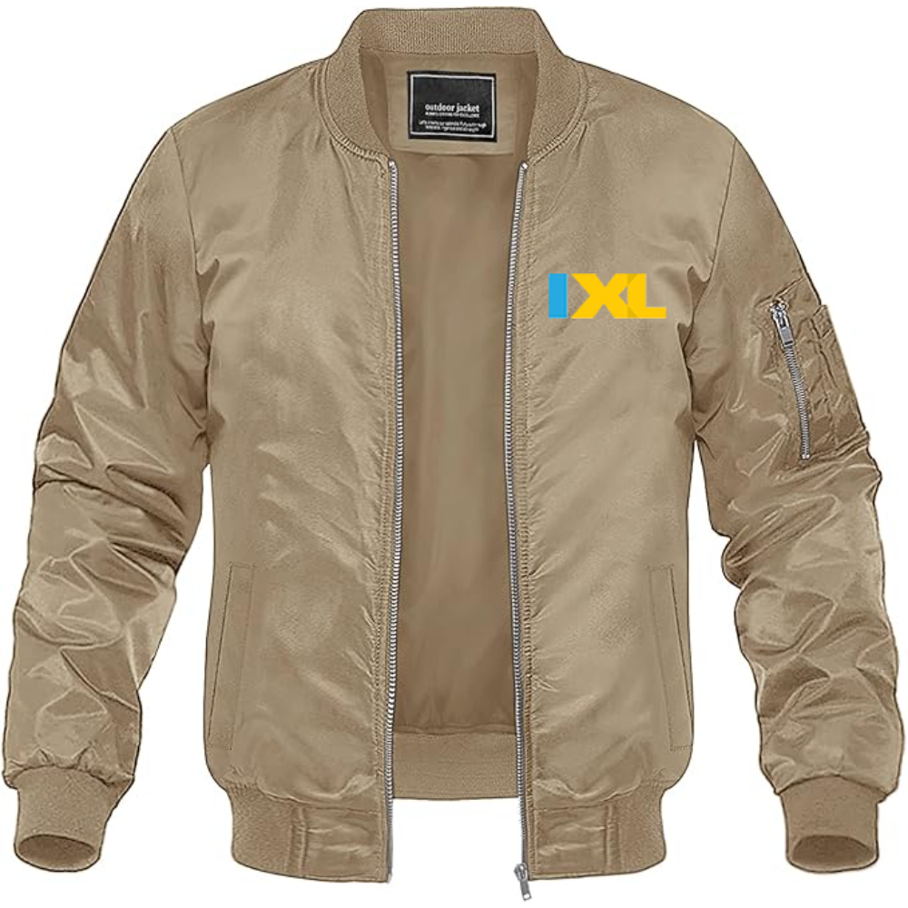 Men's IXL Logo Lightweight Bomber Jacket Windbreaker Softshell Varsity Jacket Coat